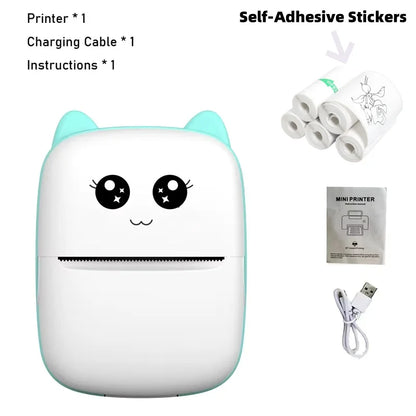 Mini Cat Portable Thermal Printer – Wireless Bluetooth Photo & Label Printer for iOS & Android