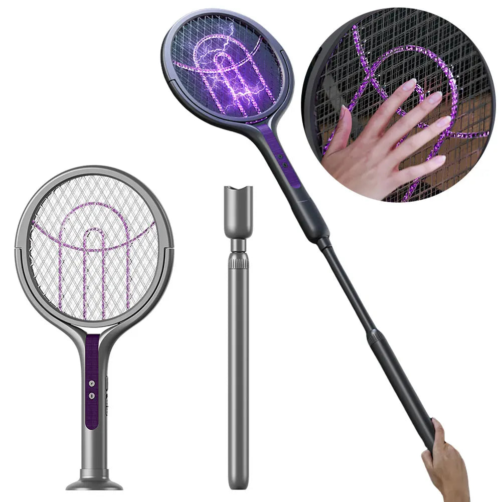 Electric Mosquito Killer, Foldable Insect Racket, USB Rechargeable, Mosquito Swatter, Bug Zapper Trap Lamp, Fly Trap, Indoor & Outdoor