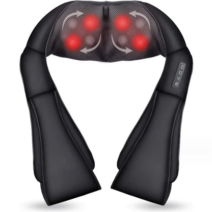 Neck & Back Massager – 8-Kneading Nodes with Heat & Adjustable Speed, Best Gift for Birthday and Special Occasion, Gift for Fathers, Gift for Mothers