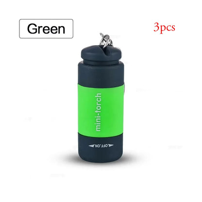 Pocket Keychain Flashlight Waterproof Outdoor Hiking Camping Mini Flashlight USD Rechargeable LED Multifunctional Strong Light