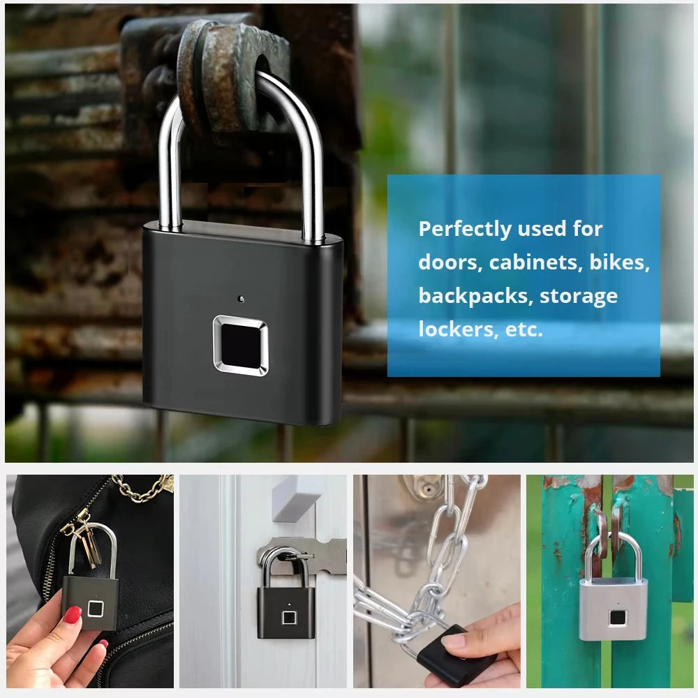 Revolutionary Keyless USB Rechargeable Fingerprint Lock - Ultimate Waterproof Anti-Theft Solution for Your Home