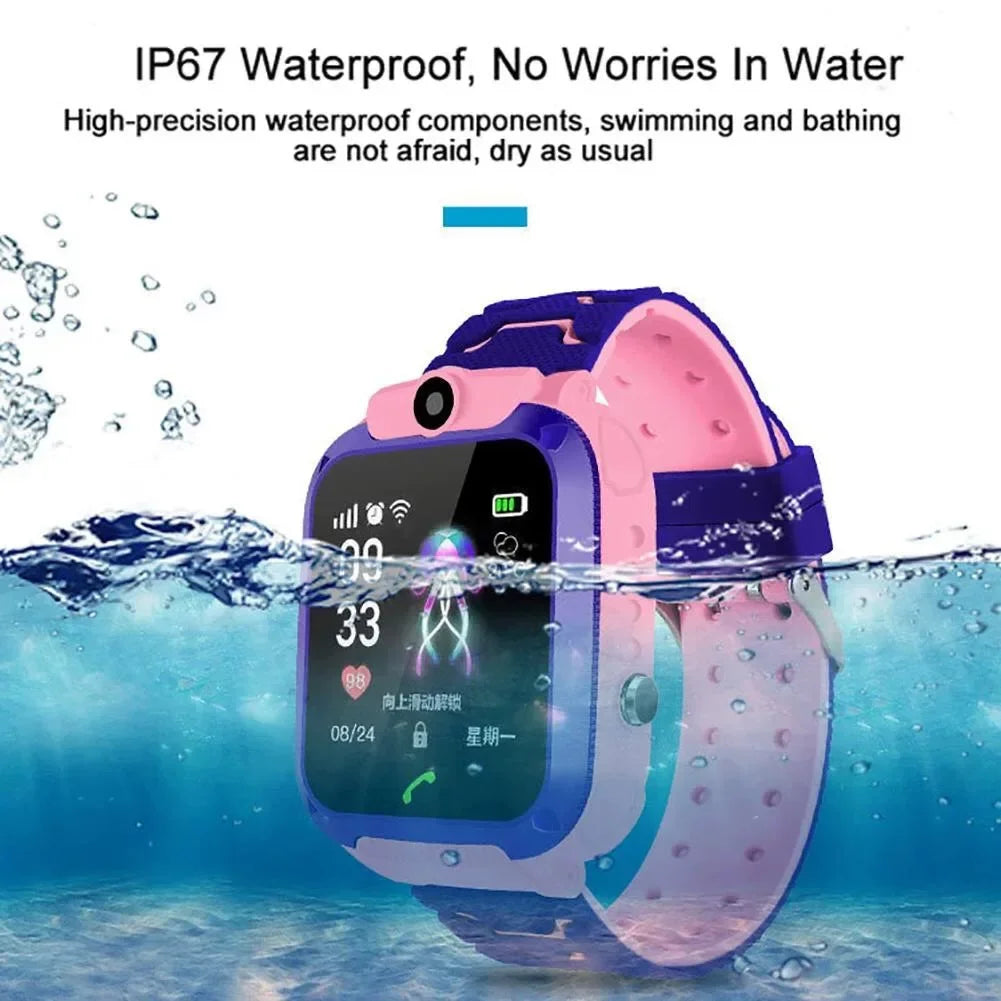 Introducing the Ultimate GPS Tracking Waterproof Smart Watch for Kids - 4G SIM Card, Call, and Camera Features for Safety and Fun!