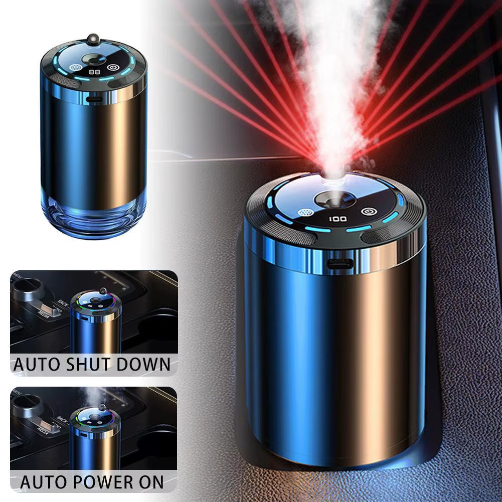 Modern Car Aroma Diffuser USB Rechargeable Air Freshener Humidifier with Adjustable Fragrance LED Ambient Light