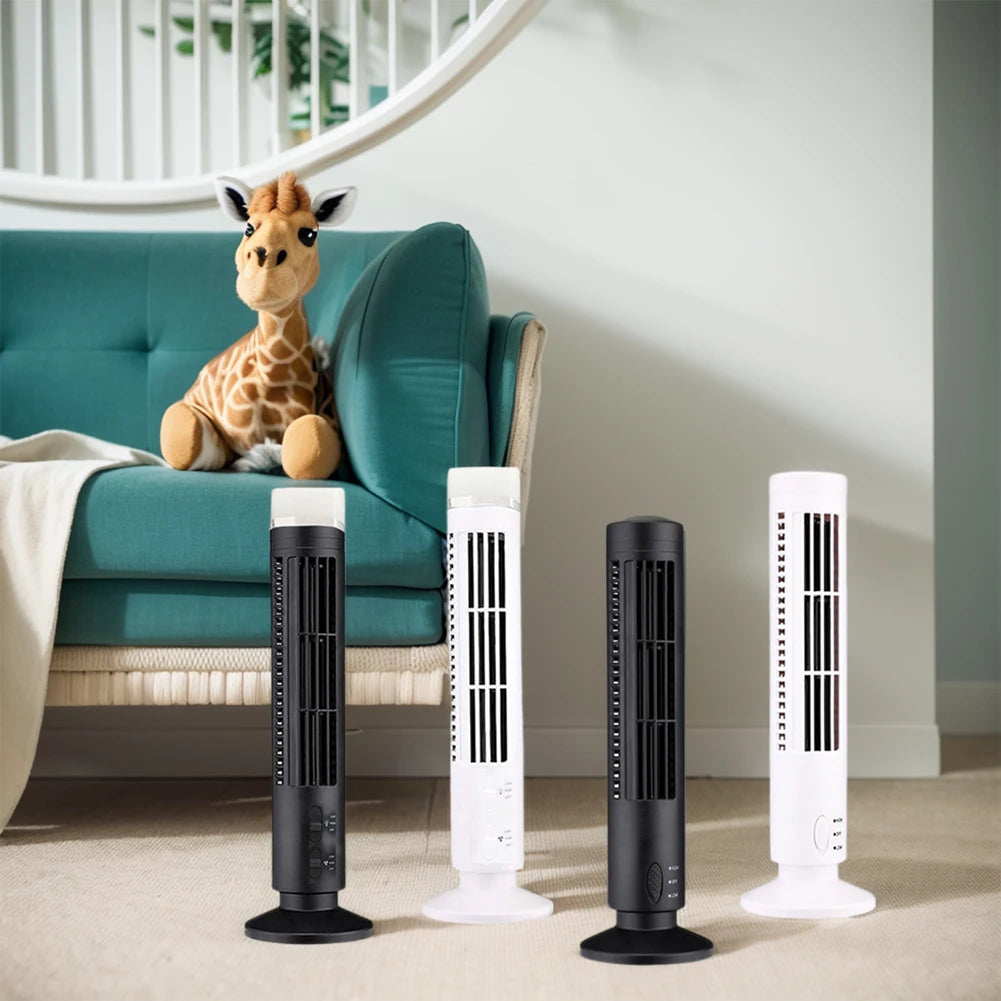 Experience Ultimate Comfort with the LED Bladeless Tower Fan - 2 Speed USB Electric Cooling Fan for Home, Bedroom, and Office