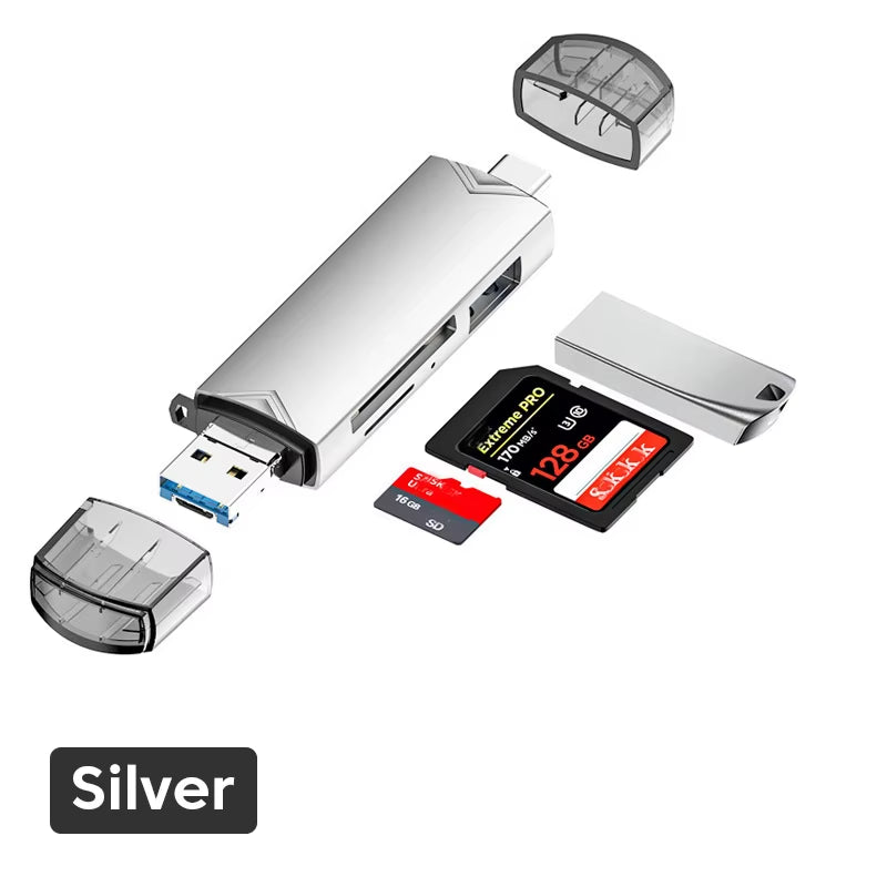 Ultimate 6 in 1 USB 3.0 Card Reader: Fast, Versatile OTG Adapter for All Your Memory Needs