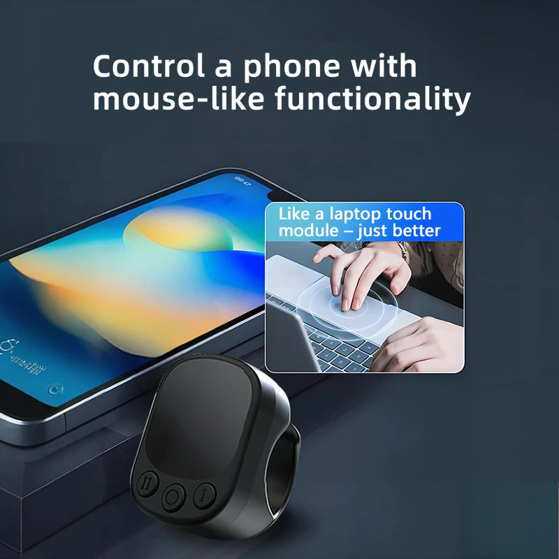 Revolutionary Mouse Ring Remote Control with Touchpad - Your Ultimate Smart Automatic Screen Clicker Device for Effortless Scrolling and Continuous Clicking!