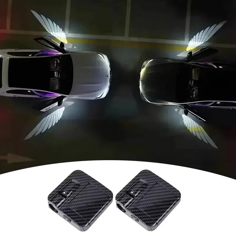 Transform Your Ride with Angel Wings Welcome Light - Stunning Automotive Door Projector for a Mesmerizing Atmosphere