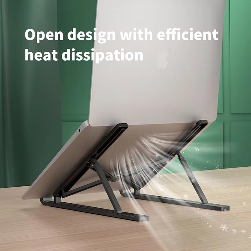 Foldable Adjustable Laptop Stand – Portable Ergonomic Notebook Holder for MacBook, Laptop & Tablet, Better Posture & Neck/Back Support