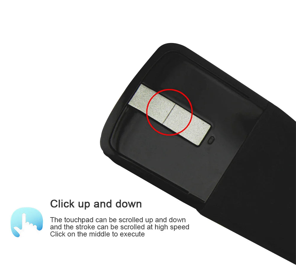 2.4G Wireless Foldable Wireless Arc Mouse 1200DPI for Laptop PC & Mac