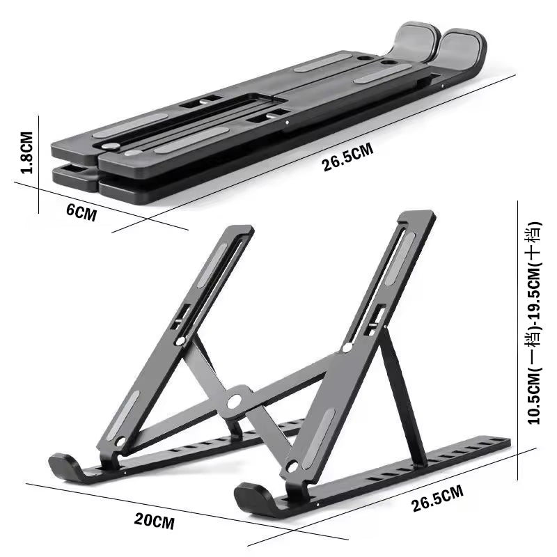 Foldable Adjustable Laptop Stand – Portable Ergonomic Notebook Holder for MacBook, Laptop & Tablet, Better Posture & Neck/Back Support