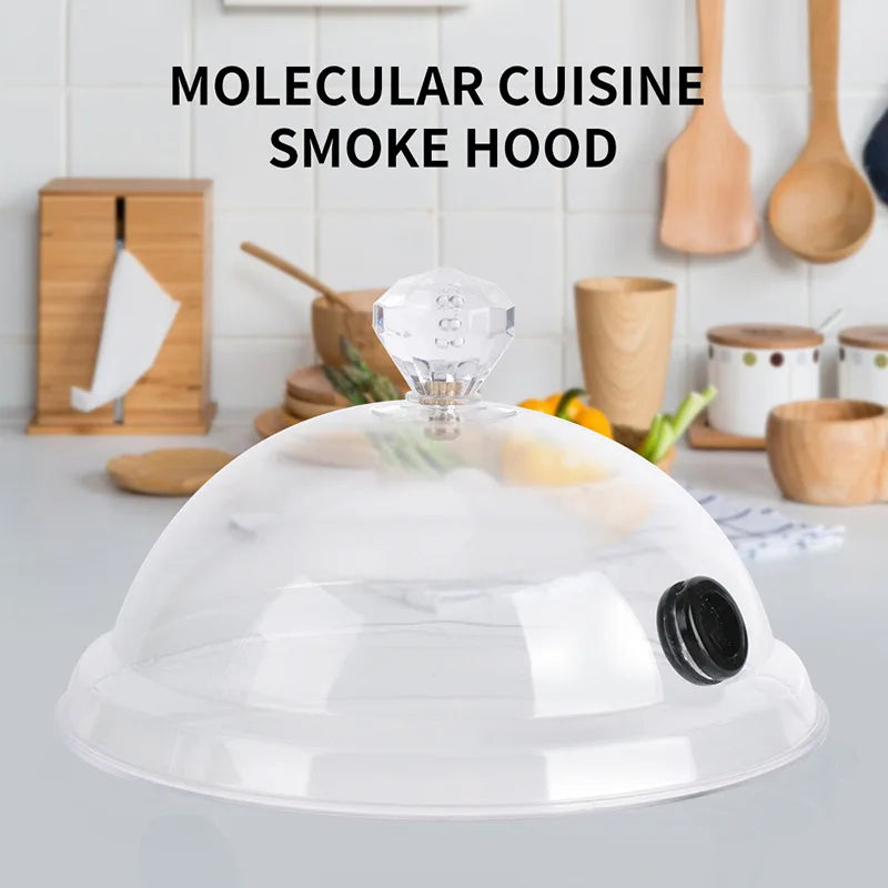 Acrylic Food Smoking Dome Cloche Molecular Cuisine Smoke Hood Kitchen Smoke Cover for Cocktail Dessert BBQ Steak Food Presentation For home