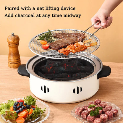 Barbecue Grill Home Barbecue Outdoor Camping Charcoal BBQ Stove Grills Mesh Portable Smokeless Barbecue Grill Pan, Picnic cooking