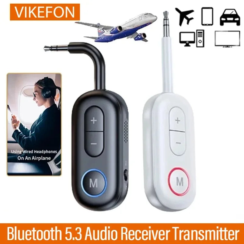 Bluetooth 5.3 Wireless Audio Adapte Receiver Transmitter 3.5Mm AUX Jack Airplane USB Dongle for TV PC Headphone Car Kit Speaker