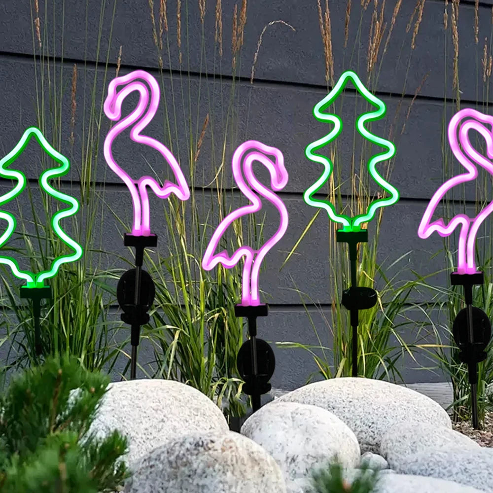 Illuminate Your Garden with Stunning Solar Flamingo Lights – Vibrant Neon Tree Lamps for a Magical Outdoor Ambiance
