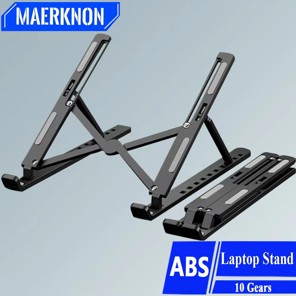 Foldable Adjustable Laptop Stand – Portable Ergonomic Notebook Holder for MacBook, Laptop & Tablet, Better Posture & Neck/Back Support
