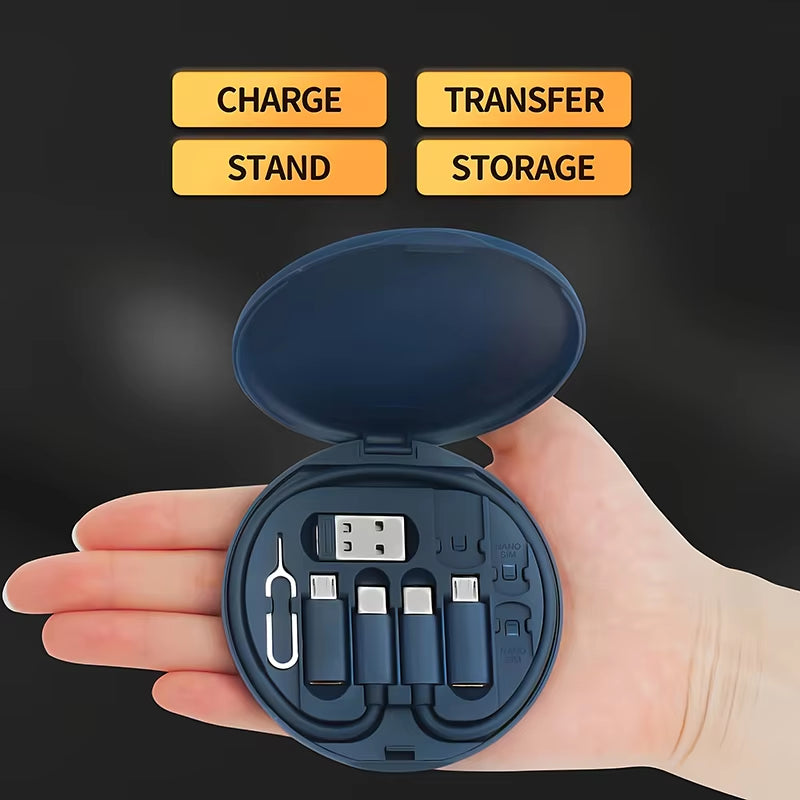 Versatile 60W Multi USB Type-C Charging Adapter Cable Kit - Includes USB A, Type-C, and Lightning Conversion for Ultimate Convenience