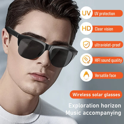 Unisex Smart Bluetooth V5.3 Sunglasses Glasses Call Outdoor Sports Headphones HIFI Black Technology Anti-Touch UV for Men and Women
