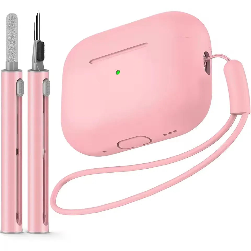 For Airpods Pro 2 Case Cover with Cleaner Pen Kit Soft Silicone Protective Case for Apple Airpods Pro 2Nd/1St Case Generation