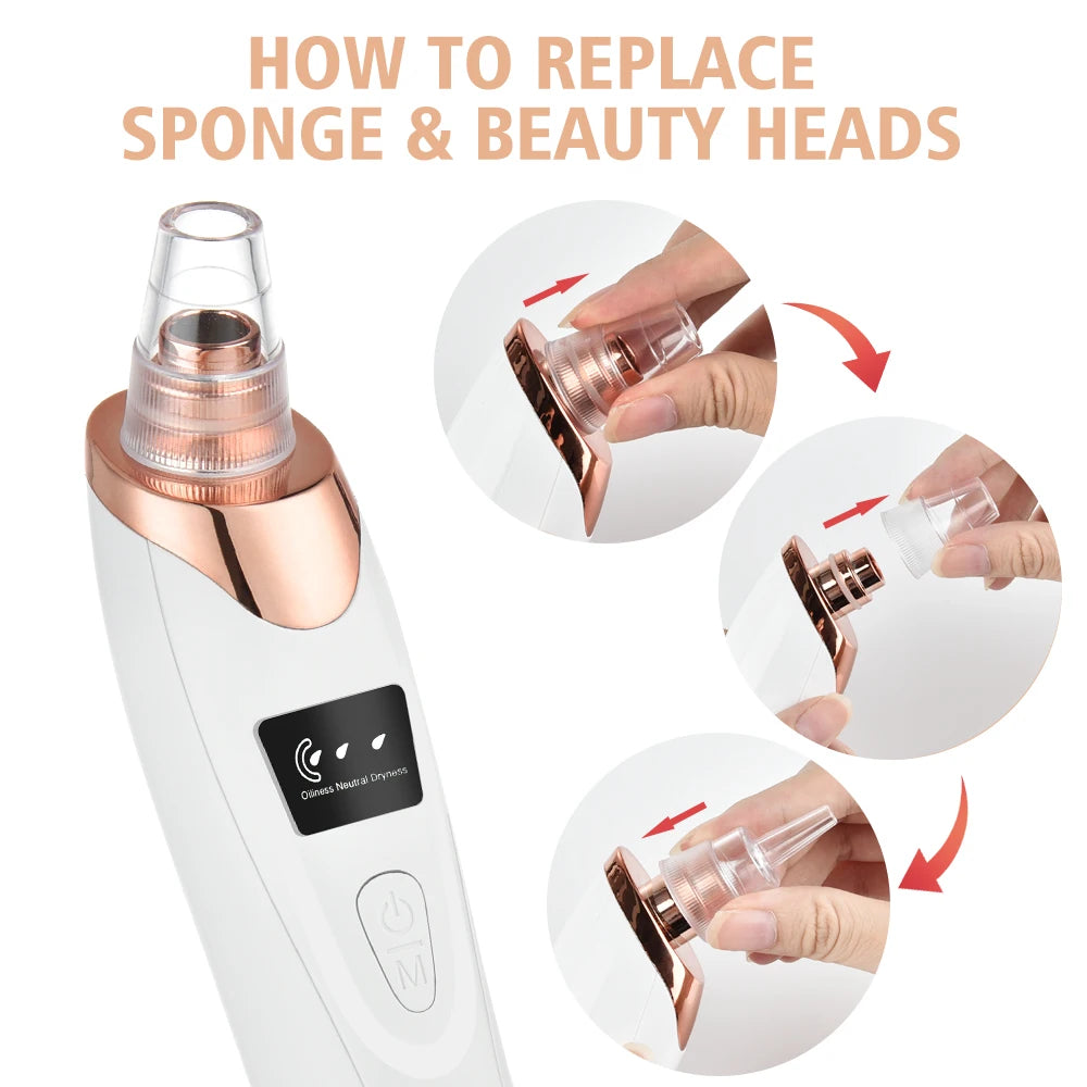 BLACKHEAD VACUUM PRO – Deep Pore Cleaner with 5 Suction Heads & Adjustable Suction Levels