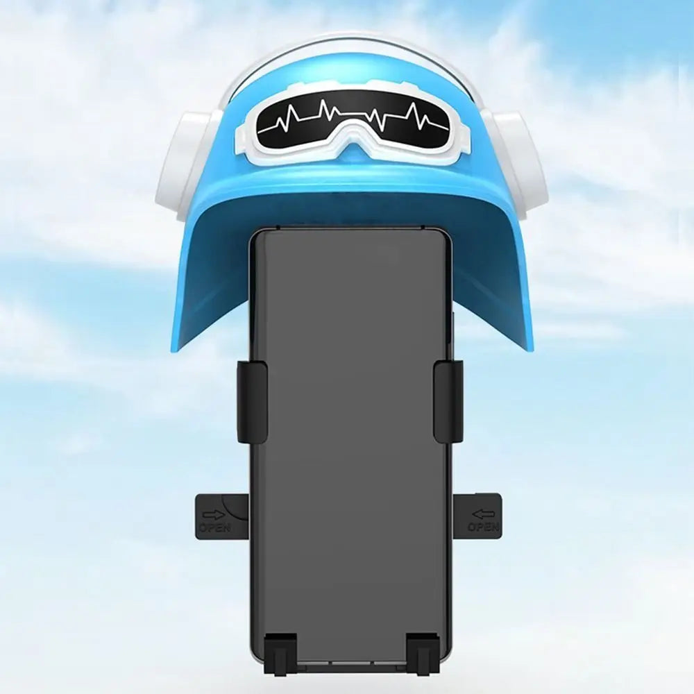 Motorcycle Bike Phone Holder Rain & Sun Shield – 360° Rotating Bike Handlebar Mount for Electric Bicycle, Scooter & Motorcycle Cartoon Helmet Phone Sunshade Umbrella Phone Bracket