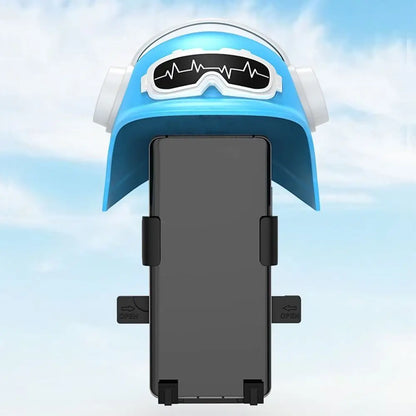 Motorcycle Bike Phone Holder Rain & Sun Shield – 360° Rotating Bike Handlebar Mount for Electric Bicycle, Scooter & Motorcycle Cartoon Helmet Phone Sunshade Umbrella Phone Bracket