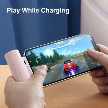 Mini Capsule Power Bank 5000Mah Type C Powerbank with Flashlight External Battery Fast Charger for Iphone Xiaomi Samsung Huawei