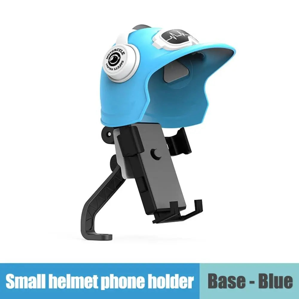 Motorcycle Bike Phone Holder Rain & Sun Shield – 360° Rotating Bike Handlebar Mount for Electric Bicycle, Scooter & Motorcycle Cartoon Helmet Phone Sunshade Umbrella Phone Bracket