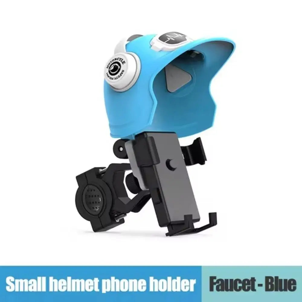 Motorcycle Bike Phone Holder Rain & Sun Shield – 360° Rotating Bike Handlebar Mount for Electric Bicycle, Scooter & Motorcycle Cartoon Helmet Phone Sunshade Umbrella Phone Bracket