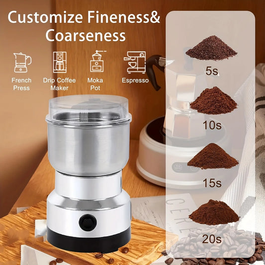 Premium Stainless Steel Coffee Grinder – Adjustable 3-Layer Manual Grinder for Espresso & Pour-Over