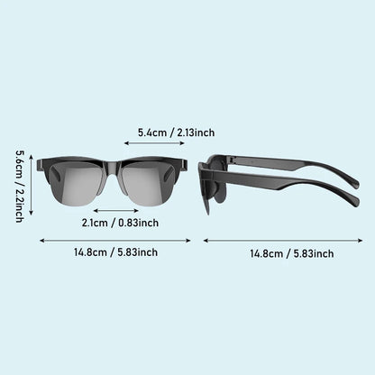 Unisex Smart Bluetooth V5.3 Sunglasses Glasses Call Outdoor Sports Headphones HIFI Black Technology Anti-Touch UV for Men and Women