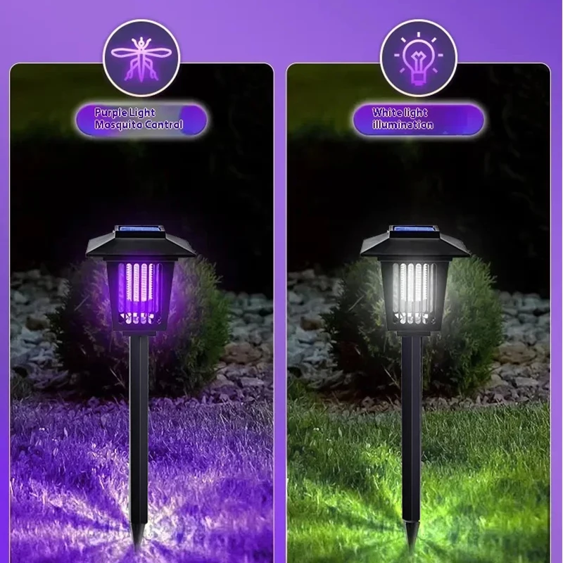 Solar Bug Zapper Waterproof Outdoor Mosquito Zapper Killer and Lighting Repellent Lamp for Indoor Outdoor Use Garden Patio