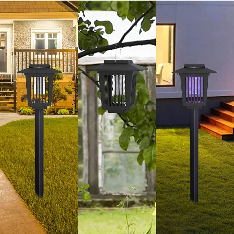 Solar Bug Zapper Waterproof Outdoor Mosquito Zapper Killer and Lighting Repellent Lamp for Indoor Outdoor Use Garden Patio