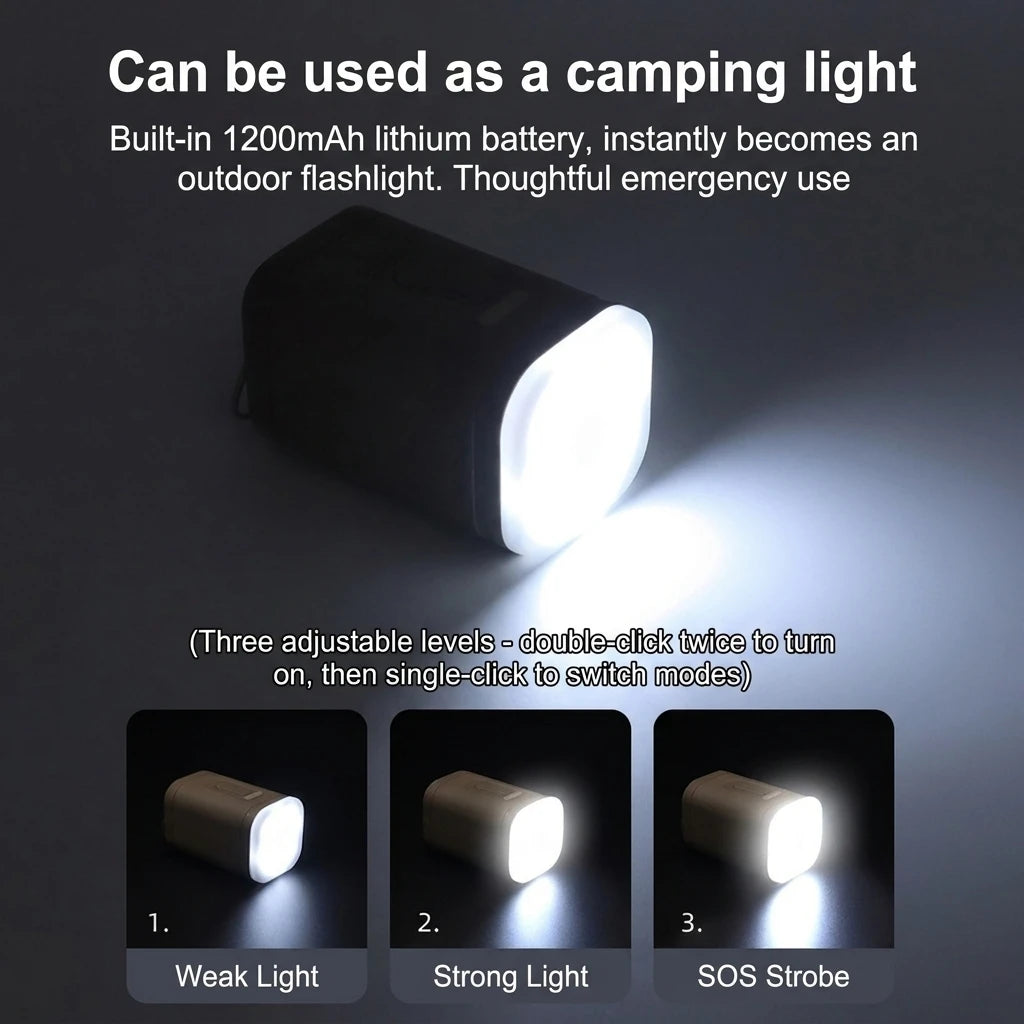 3 in 1 Air Mattress Electric AIR PUMP, USB Rechargeable Mini Inflator Deflator with Camping Light SOS Lantern, Sleeping Pad Pool Floats Outdoor Camping Travel