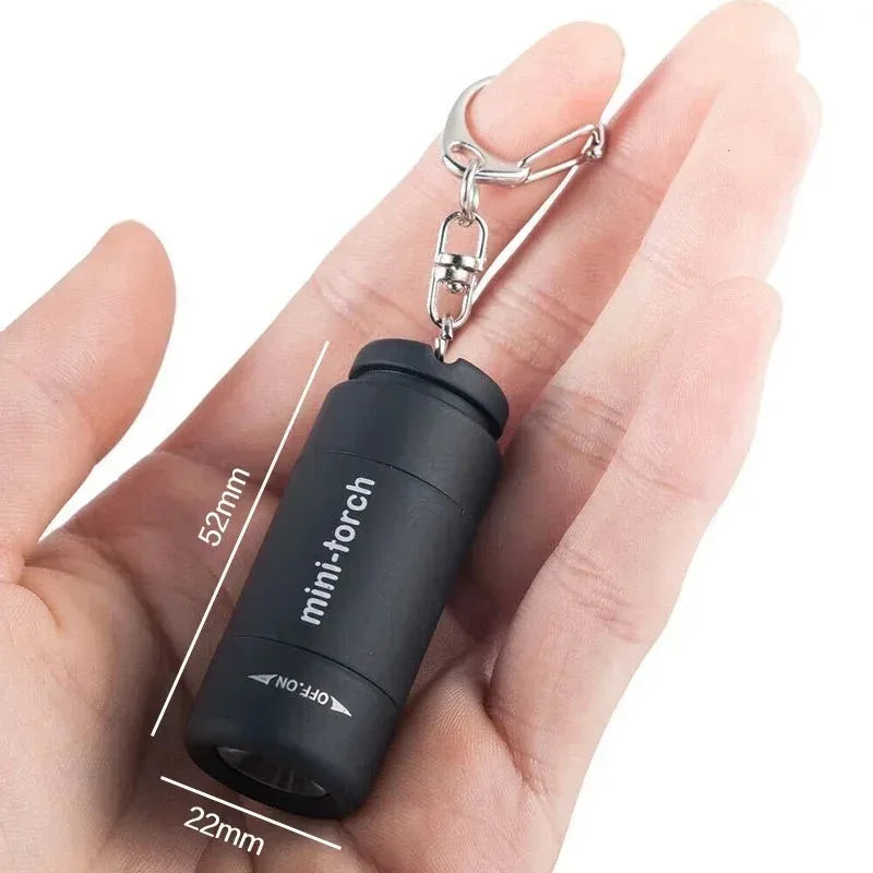Pocket Keychain Flashlight Waterproof Outdoor Hiking Camping Mini Flashlight USD Rechargeable LED Multifunctional Strong Light