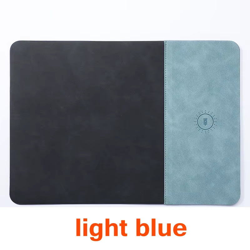 Revolutionary 2-in-1 PU Leather Gaming Mouse Pad with 15W Wireless Fast Charging for Ultimate PC and Laptop Experience