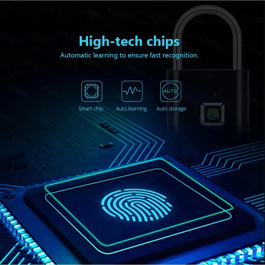 Revolutionary Keyless USB Rechargeable Fingerprint Lock - Ultimate Waterproof Anti-Theft Solution for Your Home