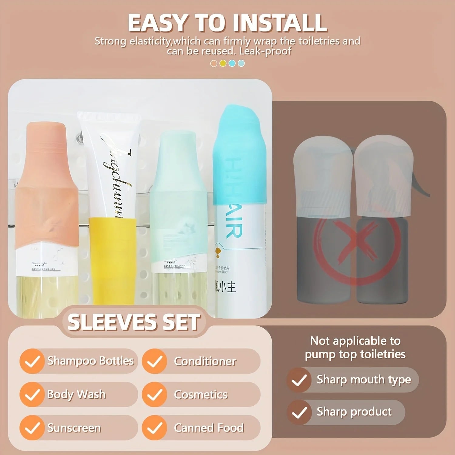 Silicone Travel Bottle Covers for Leak-Proof Toiletry Protection