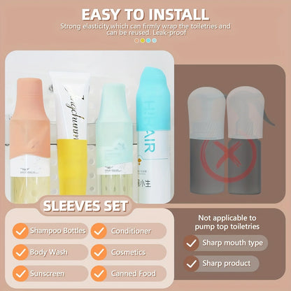 Silicone Travel Bottle Covers for Leak-Proof Toiletry Protection