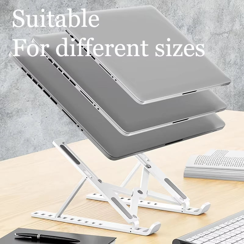 Foldable Adjustable Laptop Stand – Portable Ergonomic Notebook Holder for MacBook, Laptop & Tablet, Better Posture & Neck/Back Support