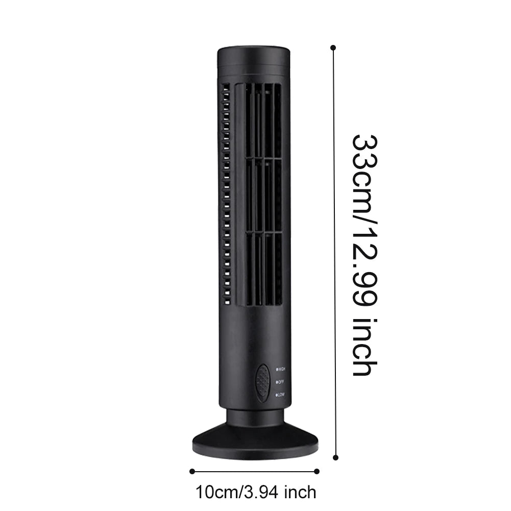 Experience Ultimate Comfort with the LED Bladeless Tower Fan - 2 Speed USB Electric Cooling Fan for Home, Bedroom, and Office