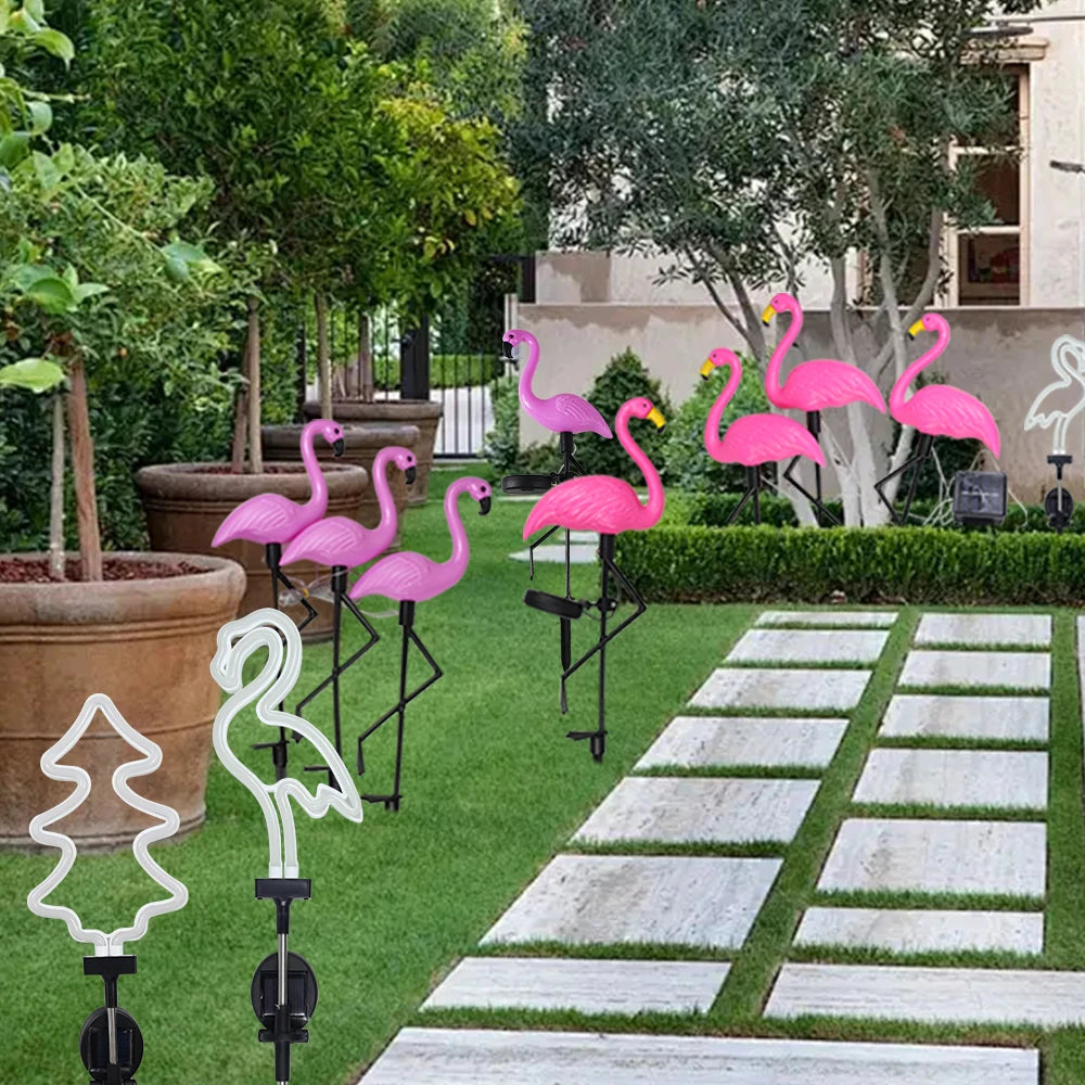 Illuminate Your Garden with Stunning Solar Flamingo Lights – Vibrant Neon Tree Lamps for a Magical Outdoor Ambiance