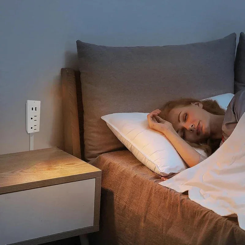 Rotating Wall Outlet Extender with Adjustable Multi-Plug Design