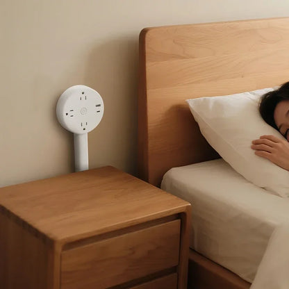 Rotating Wall Outlet Extender with Adjustable Multi-Plug Design