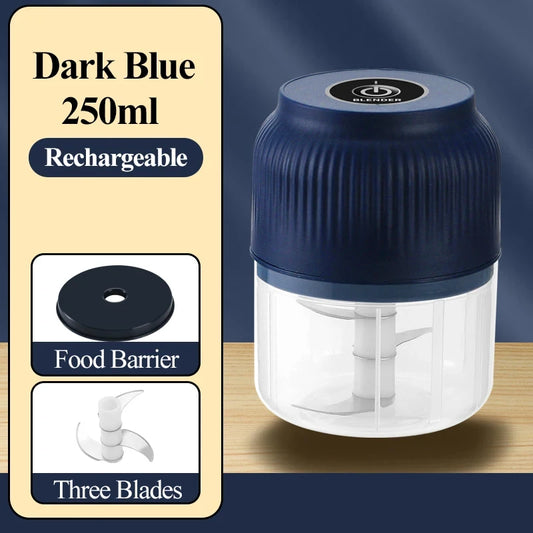 Mini USB Rechargeable Food Chopper – Electric Garlic & Vegetable Cutter (250ml)