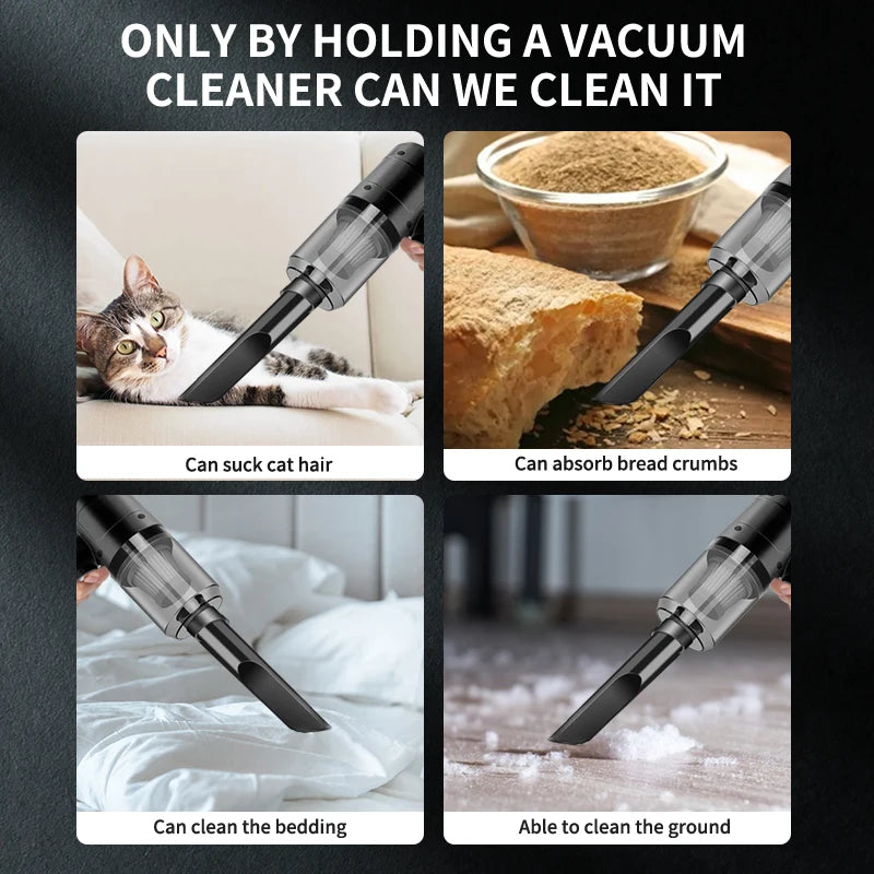 Handheld Car Vacuum, 15000PA Dual Use Cordless  5-in-1 Portable Vacuum, Air Blower & Dust Cleaner 15,000Pa