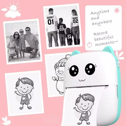 Mini Cat Portable Thermal Printer – Wireless Bluetooth Photo & Label Printer for iOS & Android