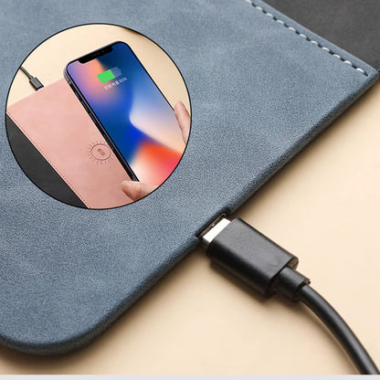 Revolutionary 2-in-1 PU Leather Gaming Mouse Pad with 15W Wireless Fast Charging for Ultimate PC and Laptop Experience
