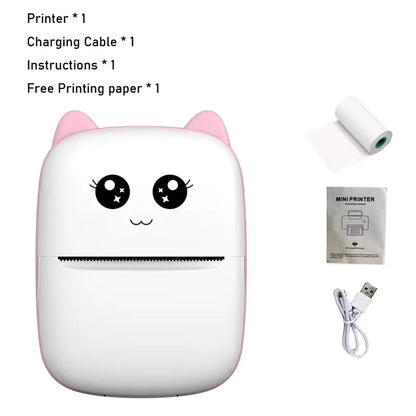 Mini Cat Portable Thermal Printer – Wireless Bluetooth Photo & Label Printer for iOS & Android
