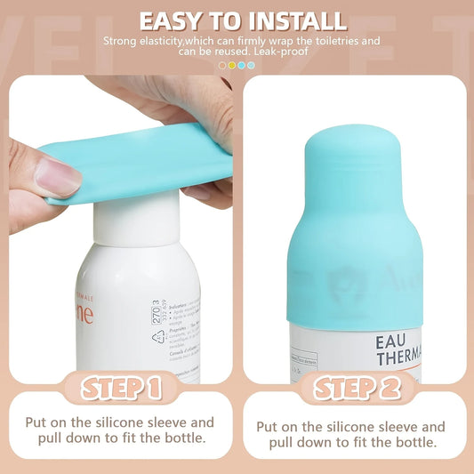 Silicone Travel Bottle Covers for Leak-Proof Toiletry Protection