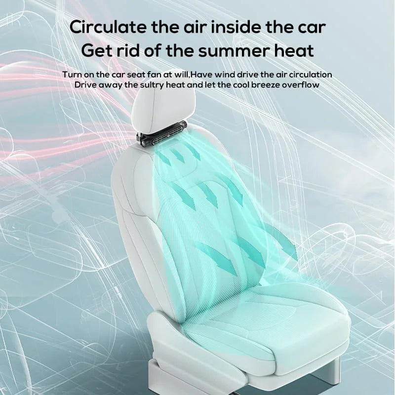 Car Seat Cooling Fan 3 Speed Adjustable 5V USB Car Headrest Cooling Air Fan Car Seat Fan for Front Rear Car Interior Accessories